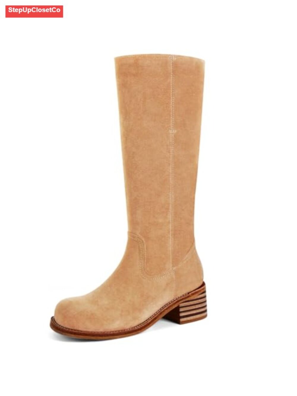 Women's Knee High Boots Square Toe Chunky Block Heel Low Heel Suede PU Boots